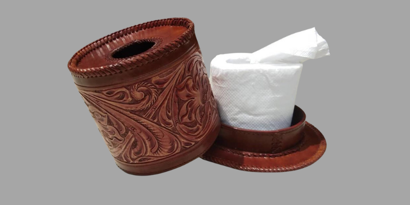 Hand Tooled Leather Tissue Box Cover